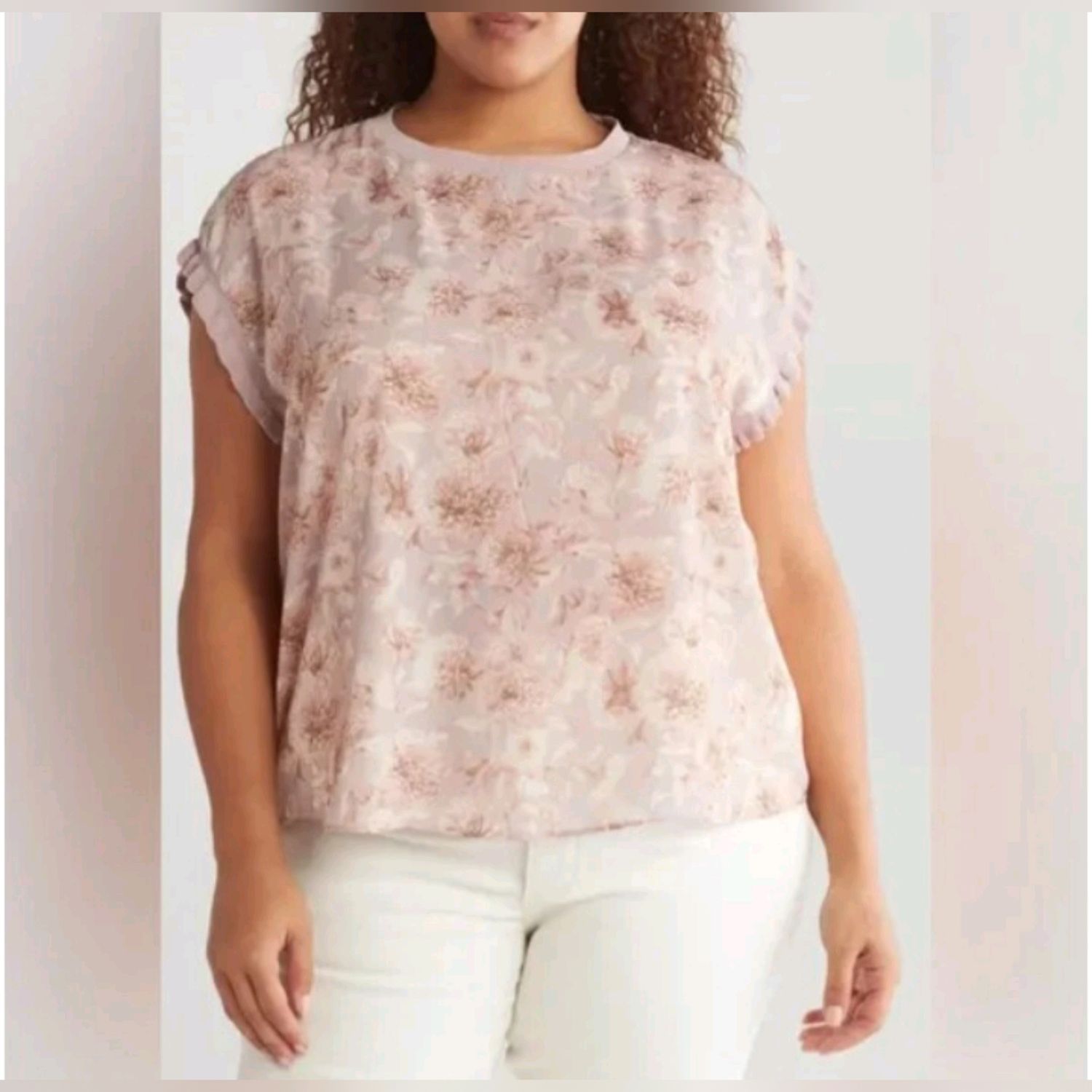 Ruffle Cap Sleeve Top
