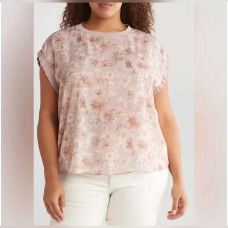 Ruffle Cap Sleeve Top