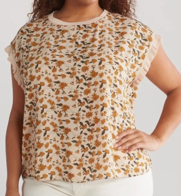 Ruffle Cap Sleeve Top