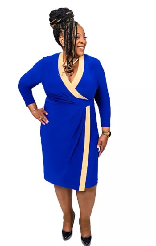 Twisted Front Colorblock Dress