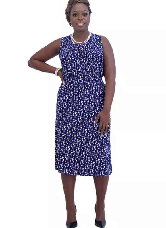 Printed Sleeveless Keyhole Skirts Set