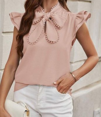 Solid Tie-Neck Top