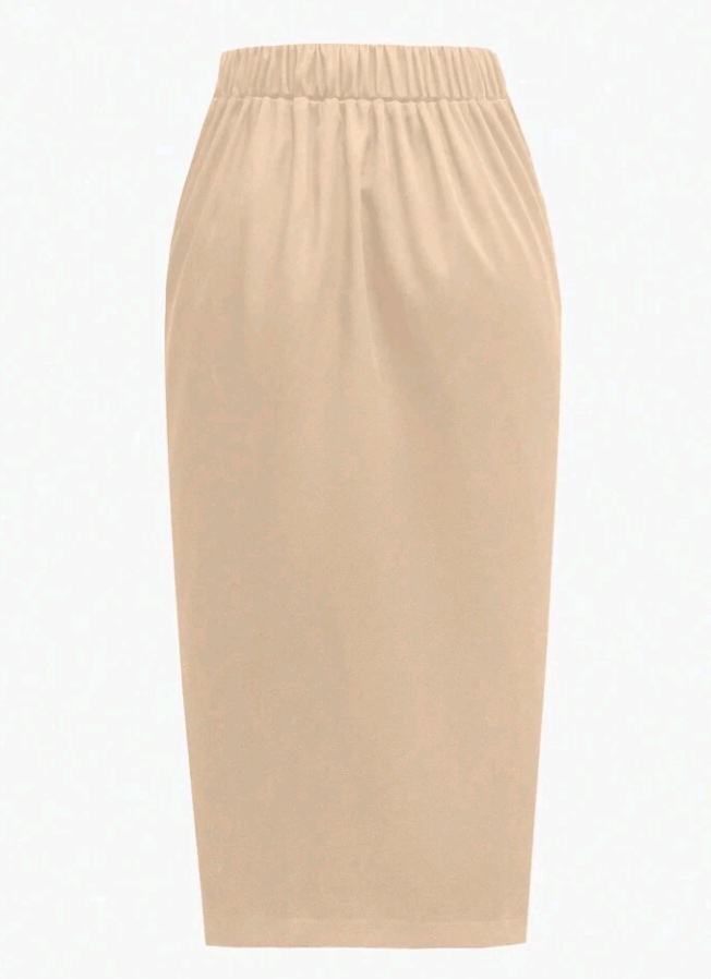 Belted  Solid Color Split Hem Skirt
