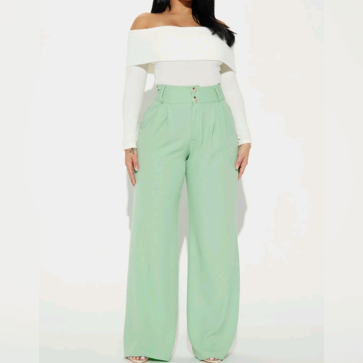 Wide Leg Belted Pants