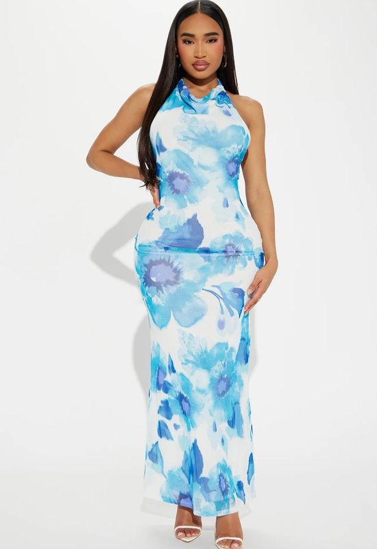 Floral Mesh Maxi dress