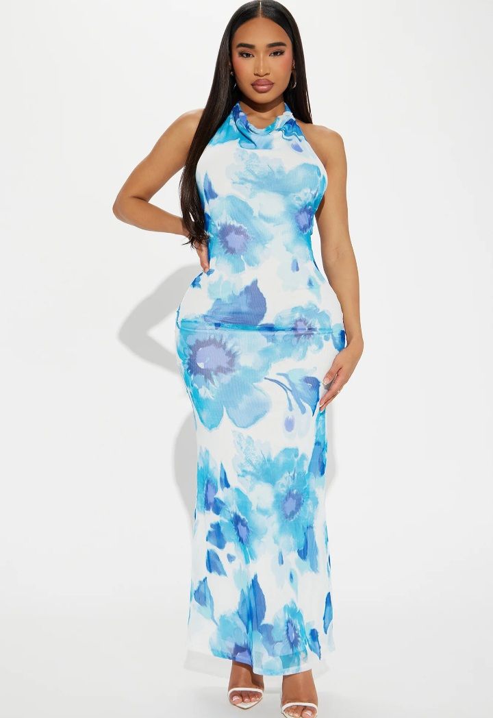 Floral Mesh Maxi dress