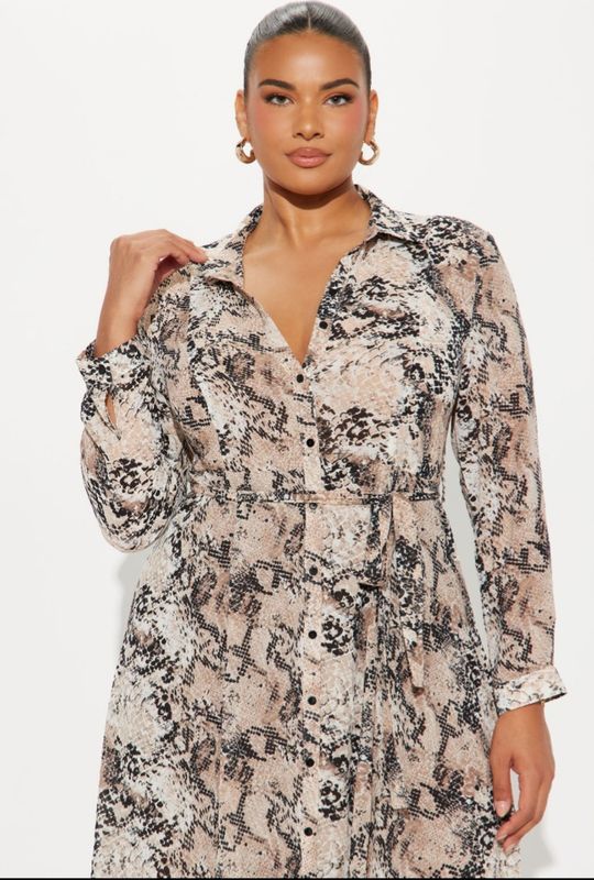 ​The Chiffon Midi Shirt Dress