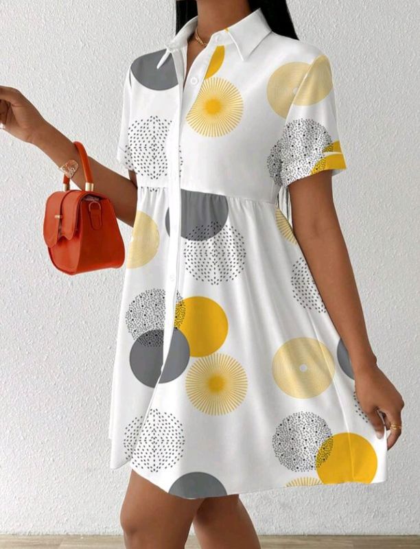 Casual Printed , Random Pattern Dress