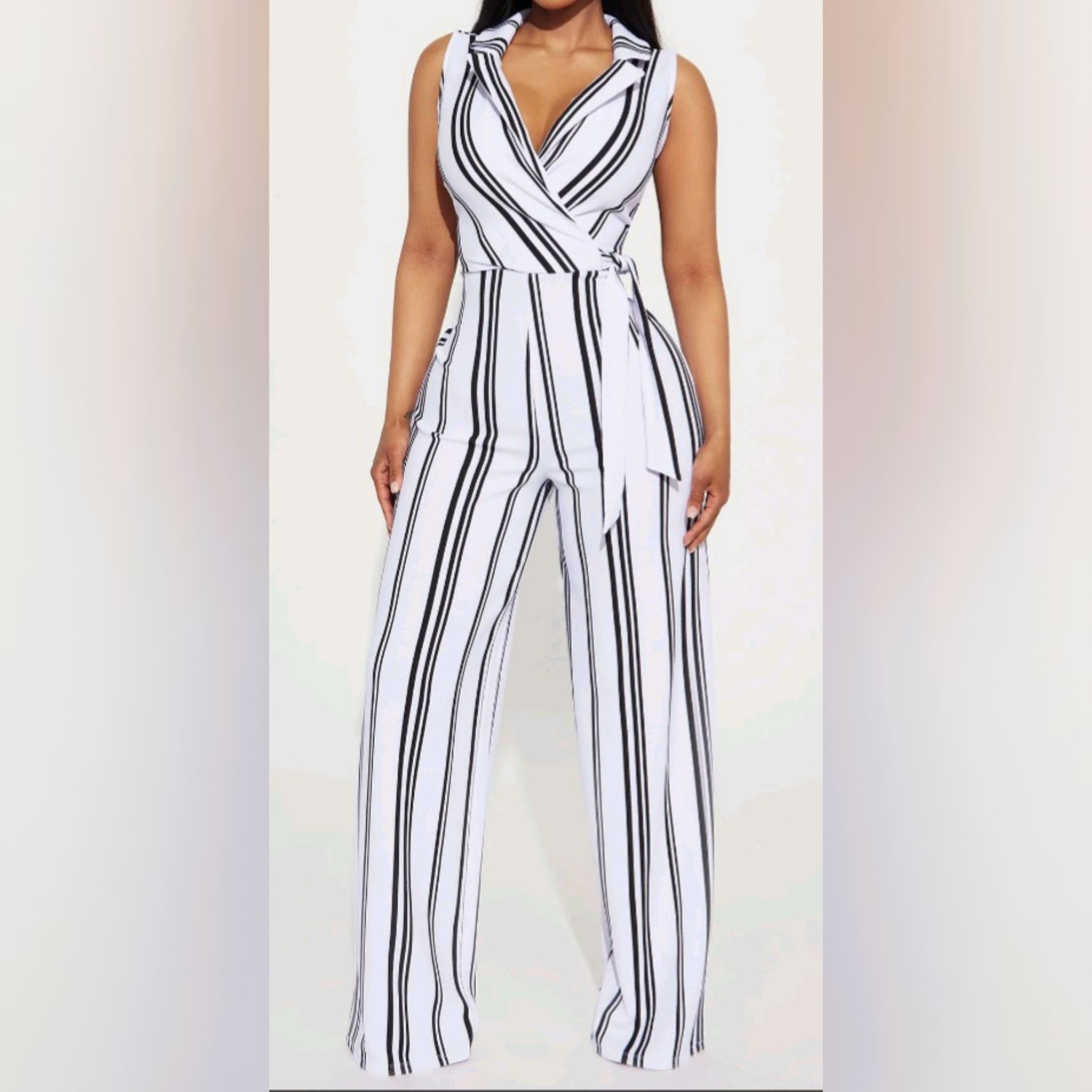 Pinstriped Jumpsuit