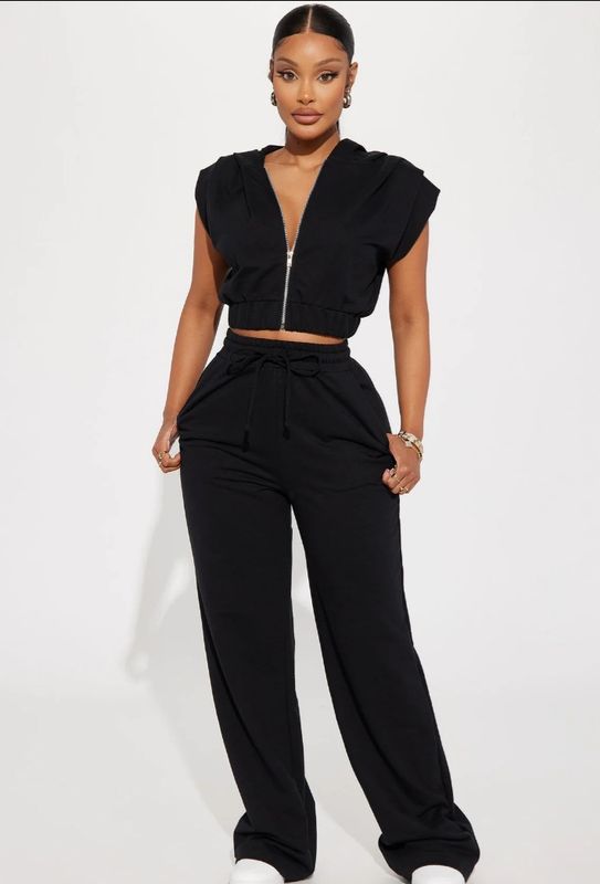 ​Cropped Mock Neck Sweat  top & Pant Set
