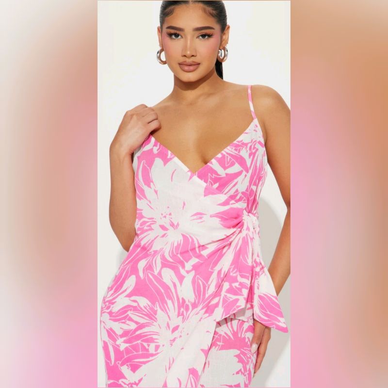 Tropical Wrap Maxi Dress  