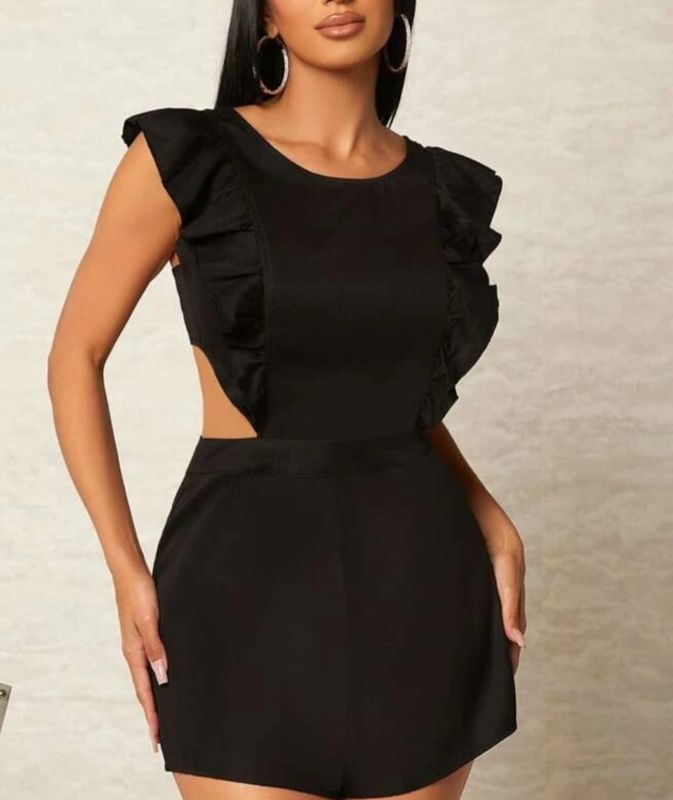 Flirt & Flow: Cut-Out Back Short Romper