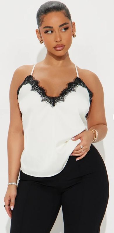 Luxe Allure: Satin Lace Cami Top