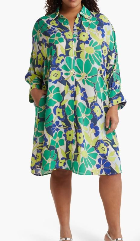 Long Sleeve Button Front Shirtdress