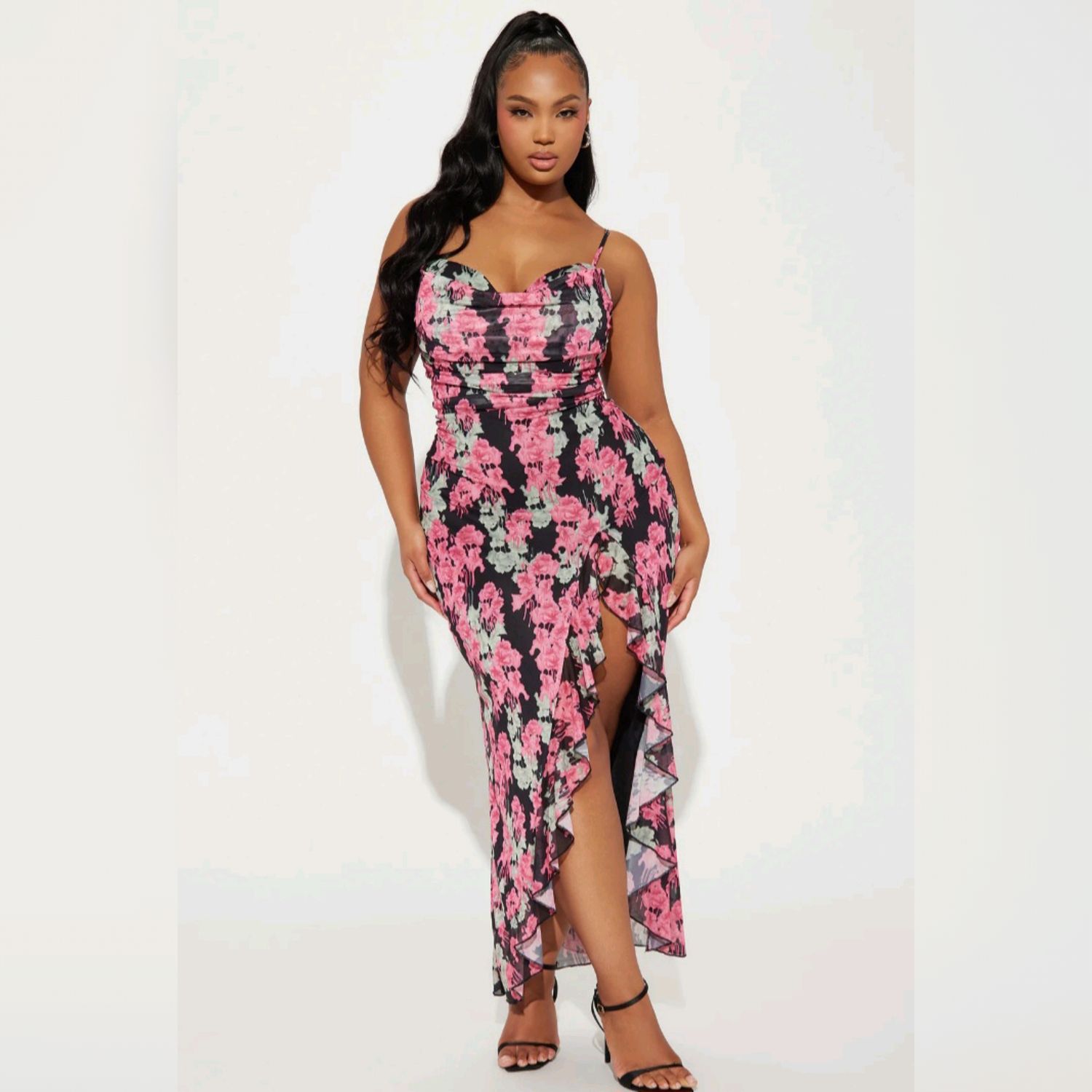 Floral Maxi Dress with Adjustable Straps 