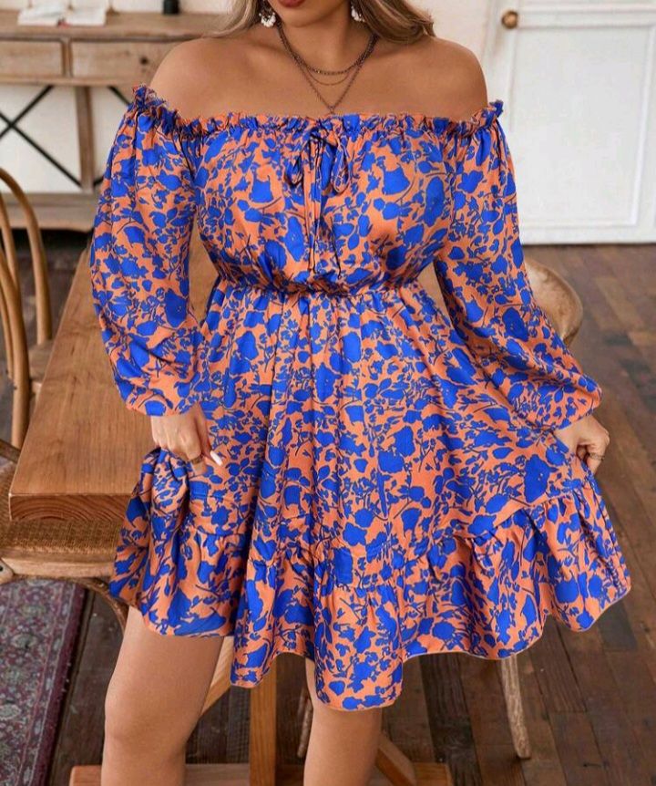 Off the Shoulder Floral Mini Dress