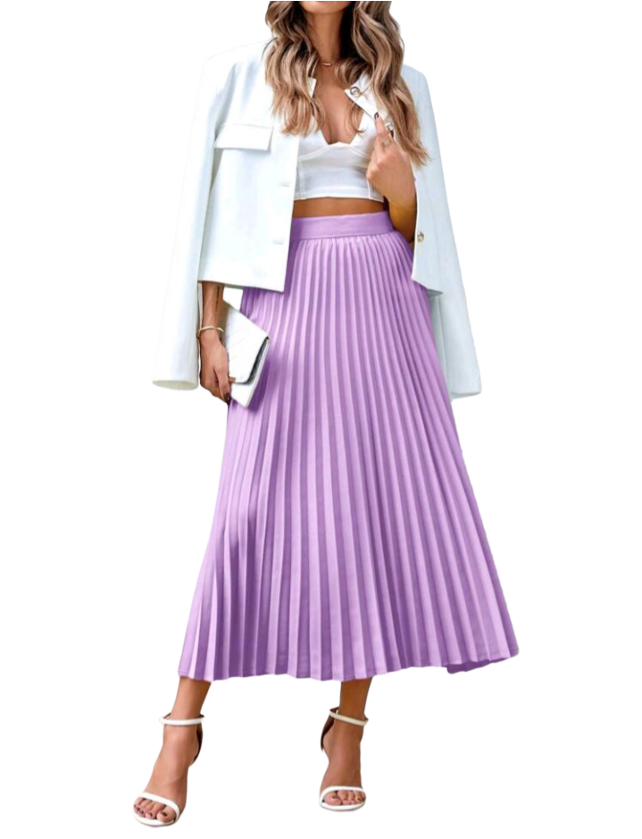 Classic Elegance High-Waist Pleated Skirt