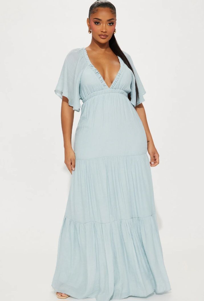 Maxi V-Neck Long Dress