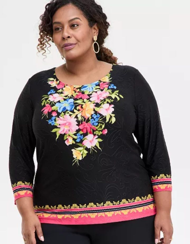 Floral Grace Jacquard Top