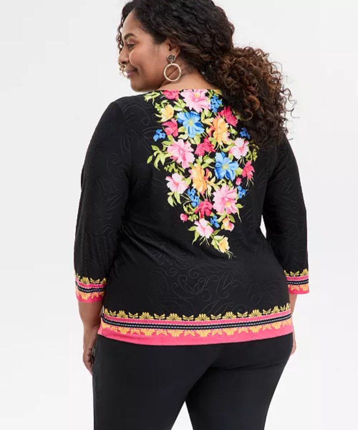 Floral Grace Jacquard Top