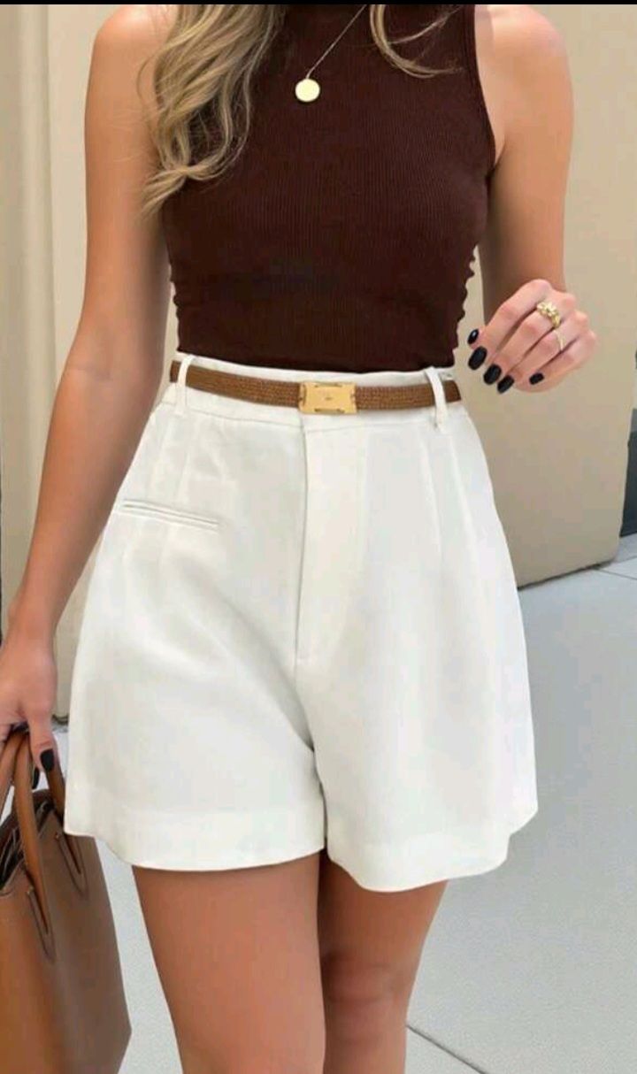 Fold Pleated High-Waist Casual Shorts