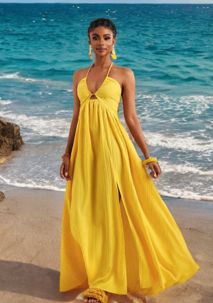 Strapless  Halter Maxi Dress
