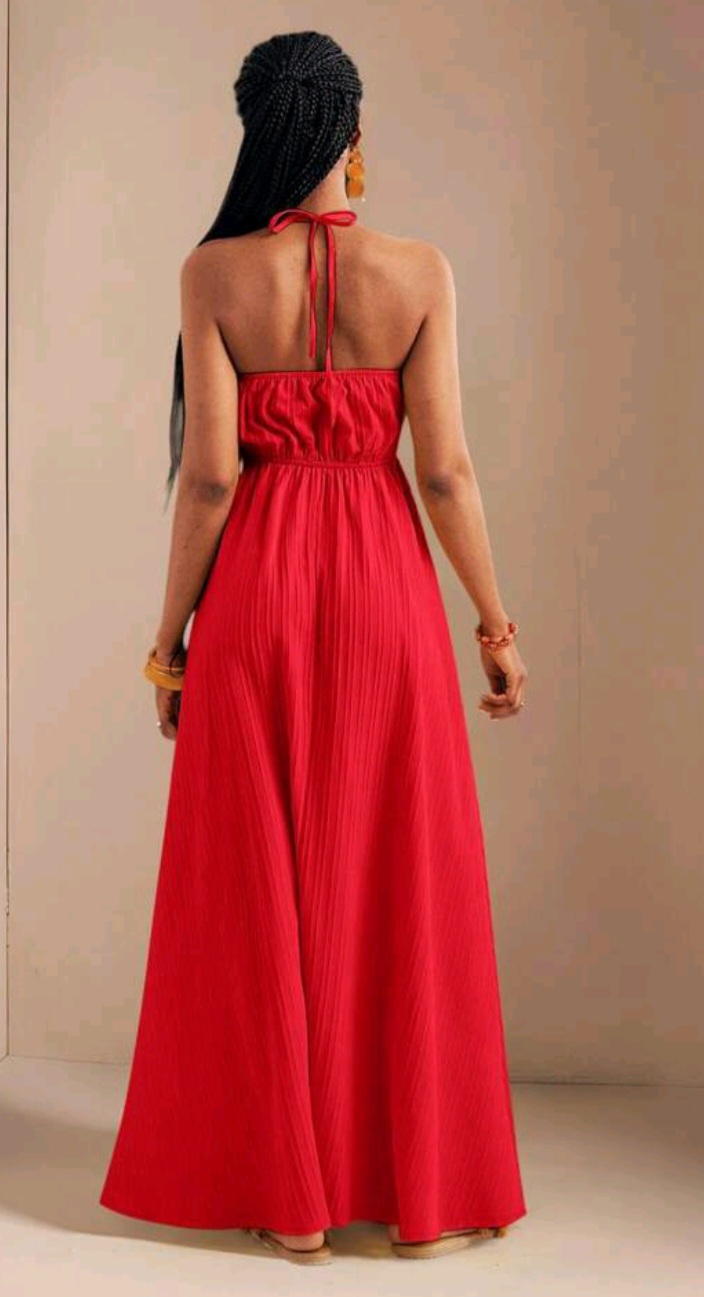 Strapless Halter Maxi Dress