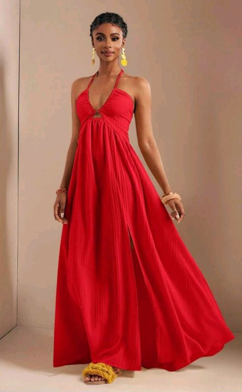  Strapless  Halter Maxi Dress