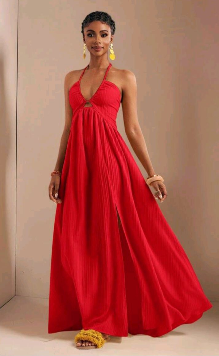 Strapless Halter Maxi Dress