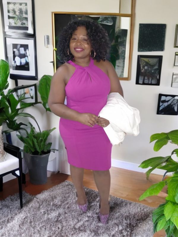 Twist Neck Sheath  Dress