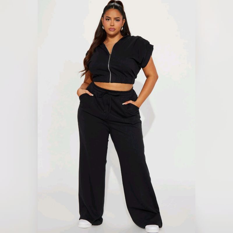 ​Cropped Mock Neck Sweat  top & Pant Set