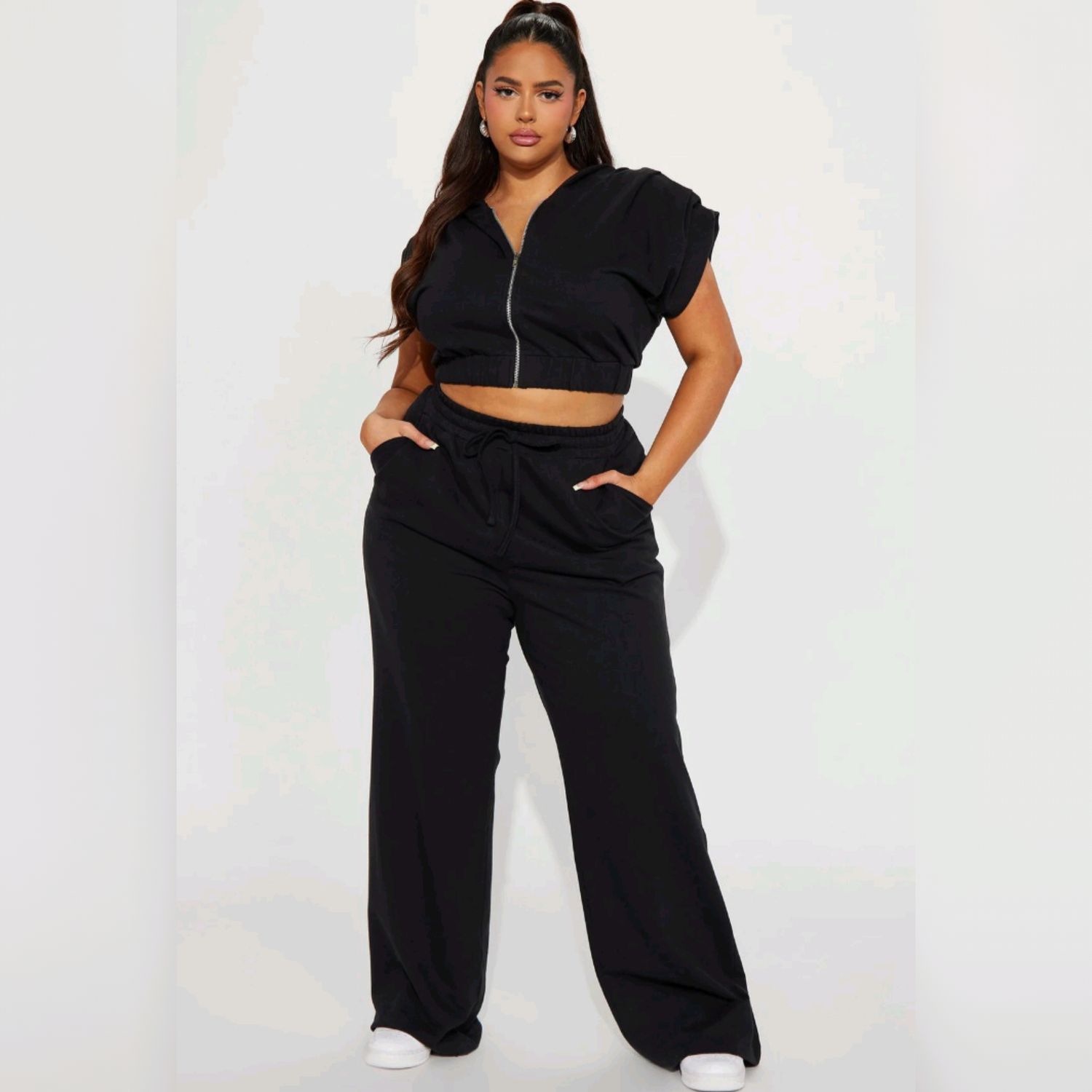 ​Cropped Mock Neck Sweat  top & Pant Set