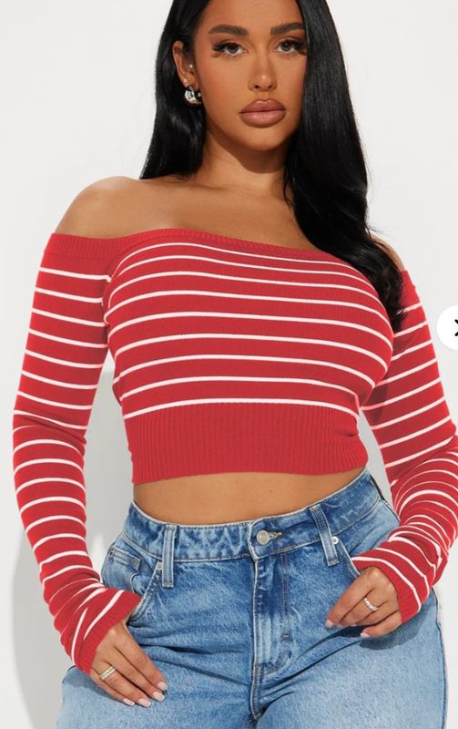 Striped Off-Shoulder Sweater