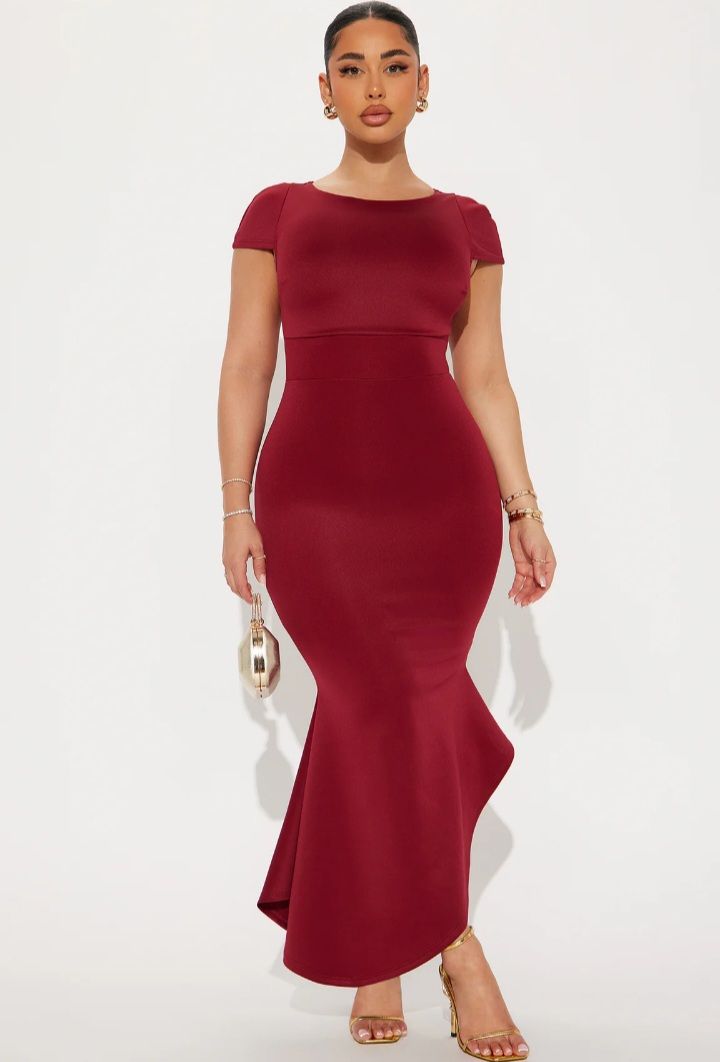 Midi Dress with High Asymmetrical Hem”
