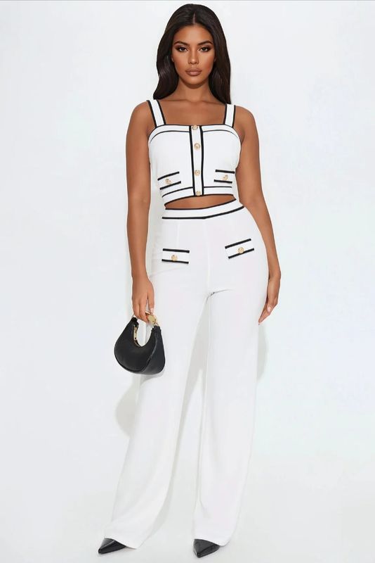 Cropped Tank & Wide-Leg Pant Set