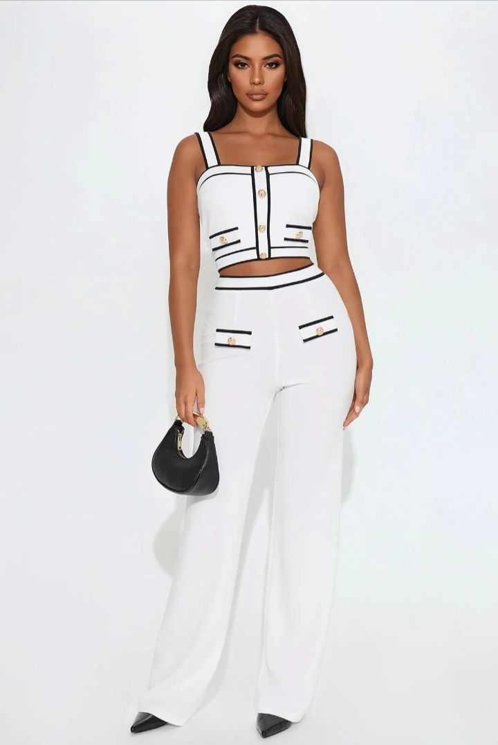 Cropped Tank & Wide-Leg Pant Set