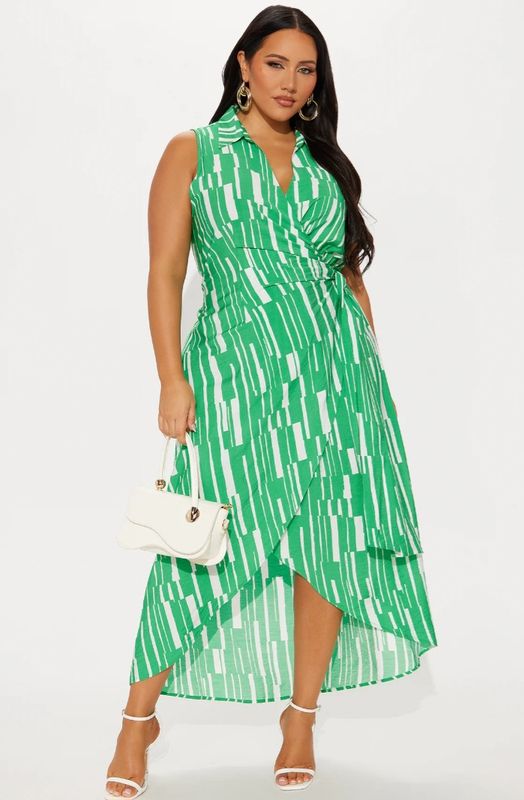 Wrap Front Tie Waist Dress