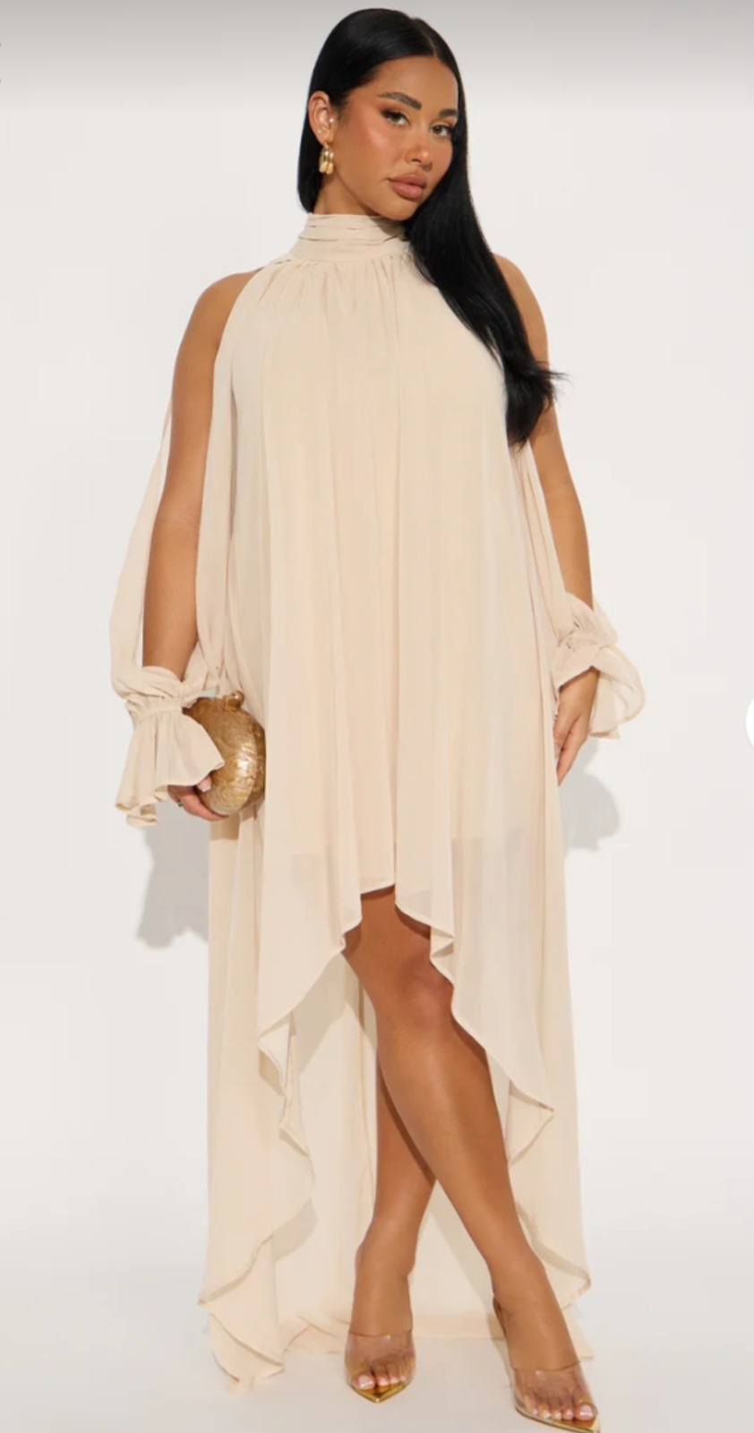 Elegant Cutout Long Sleeve Dress