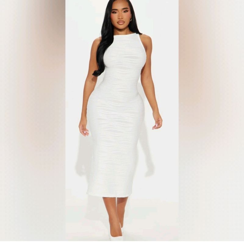Luxe Textured Midi Dress