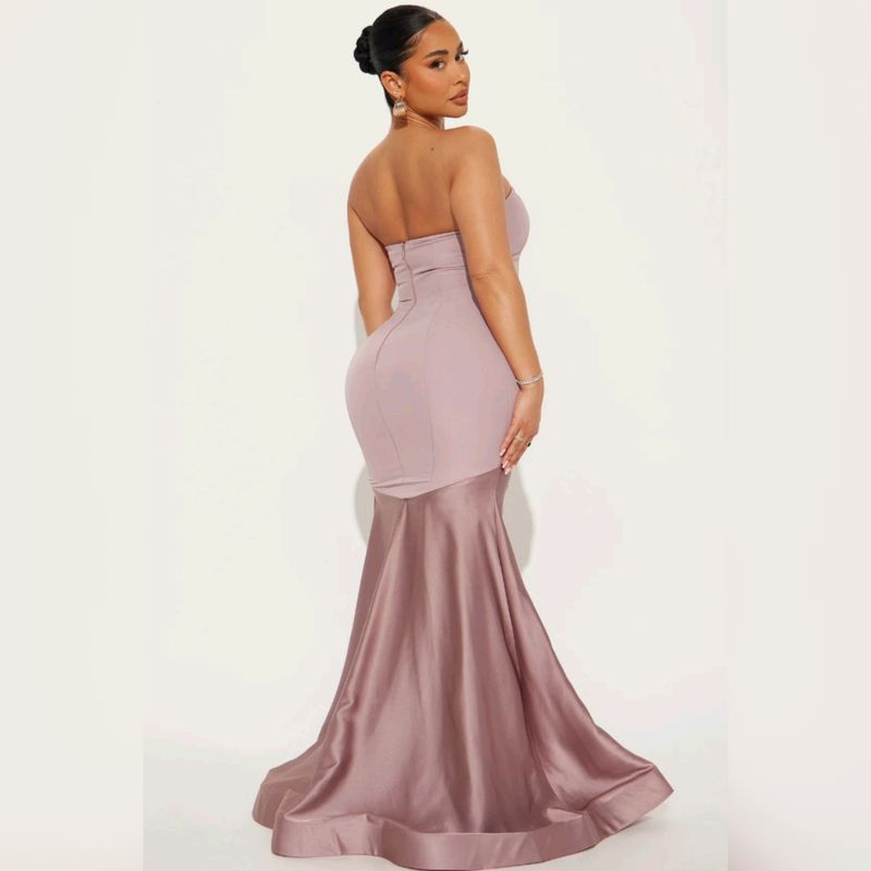 Dusty Mauve Strapless Maxi Dress Dusty Mauve Strapless Maxi Dress