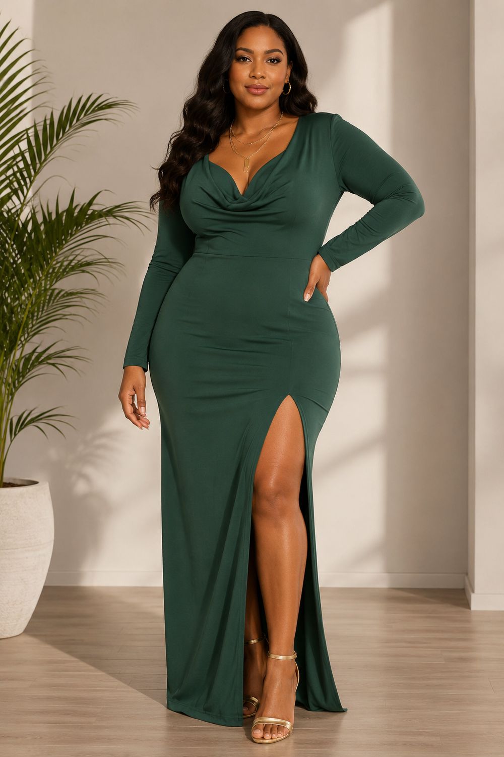 Draped Scoop neck Dress