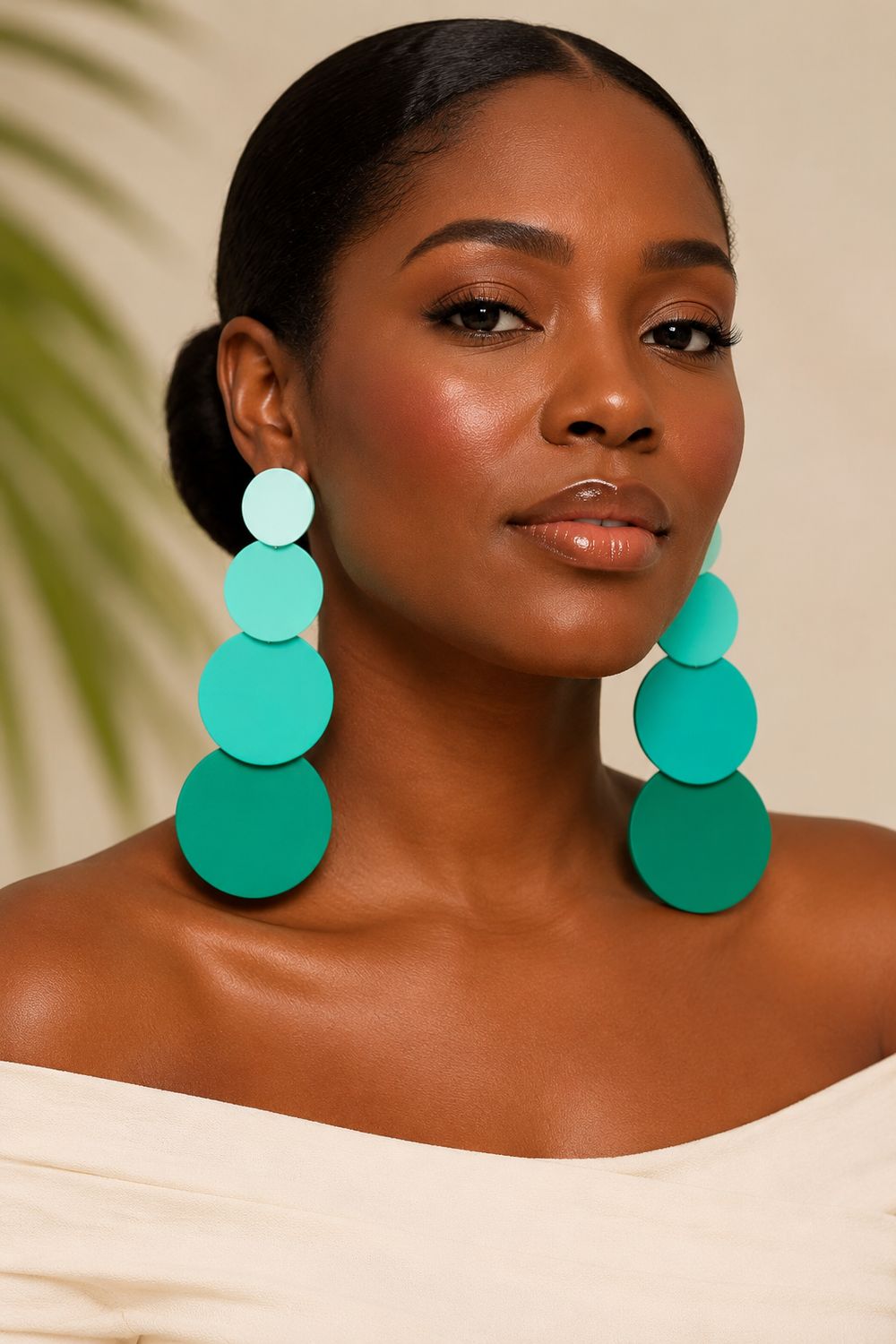 Fabric Flowers Drop Earrings 
