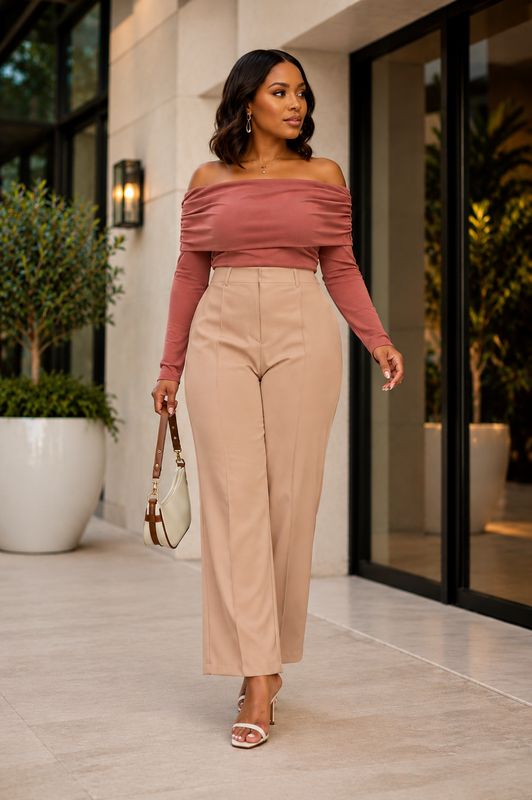 High Rise Pleated Pants