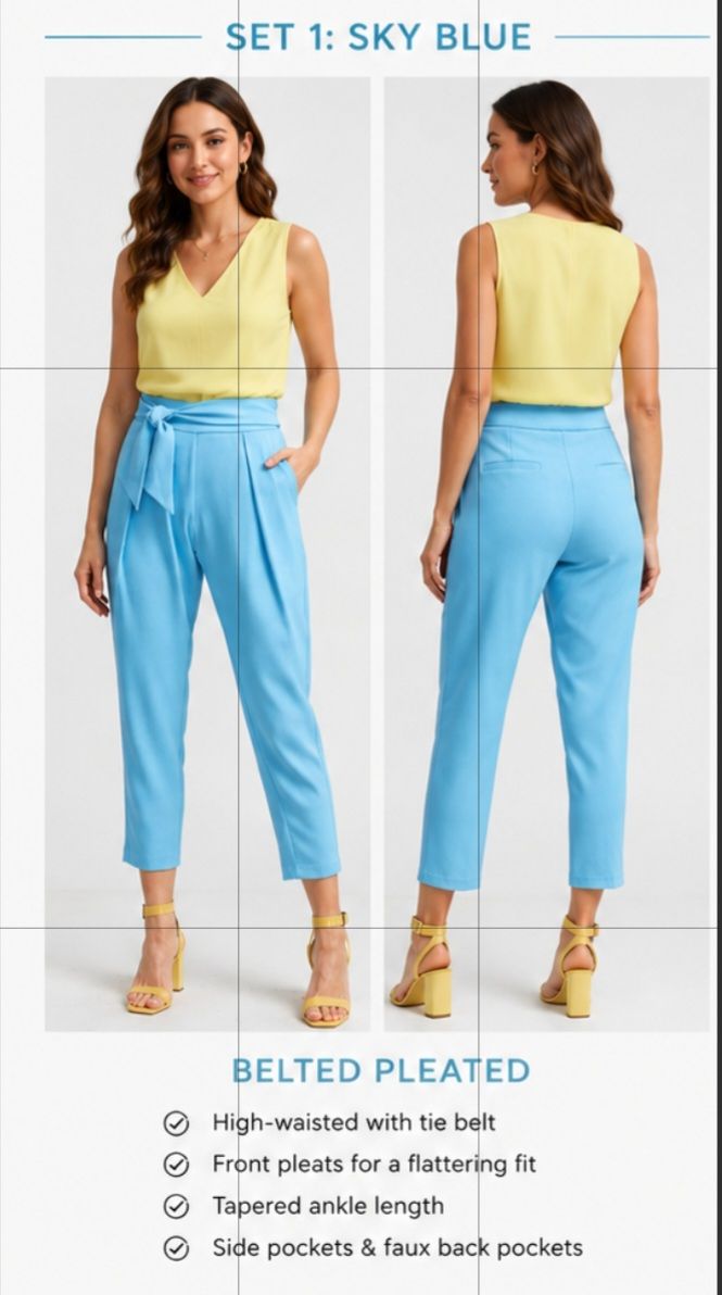 High  Waist Tie Front Pants