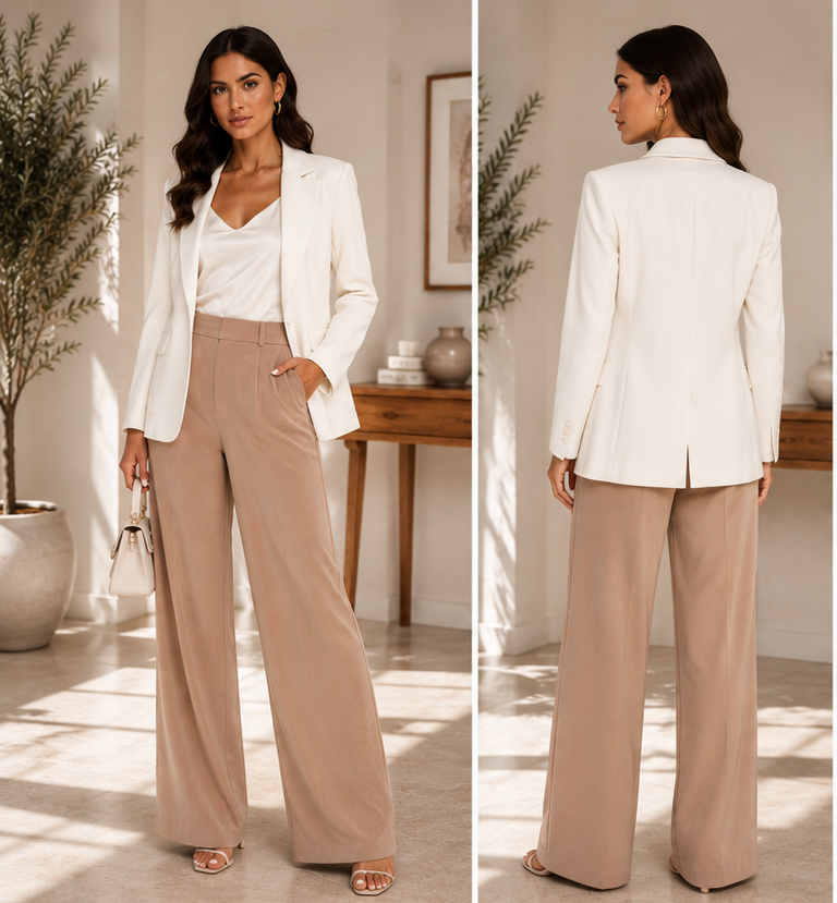 Notch Design Lapel Sculpted Blazer 