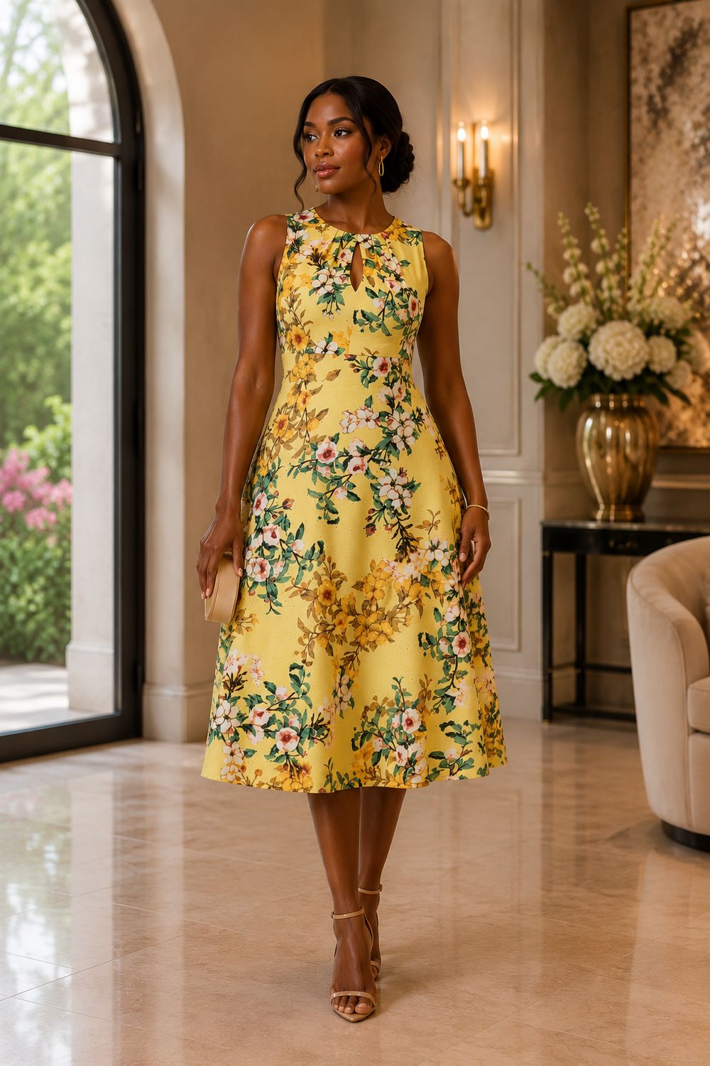 Floral Keyhole Dress 