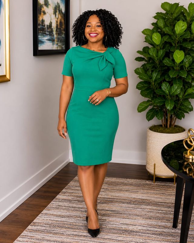 Elegant Side-Tie Sheath Pencil Dress