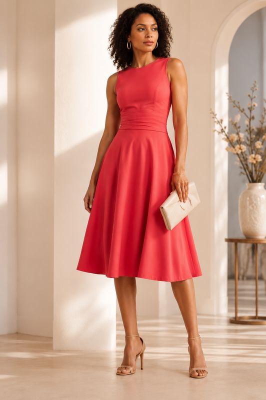 Twisted Waist Wrap Sheath Dress