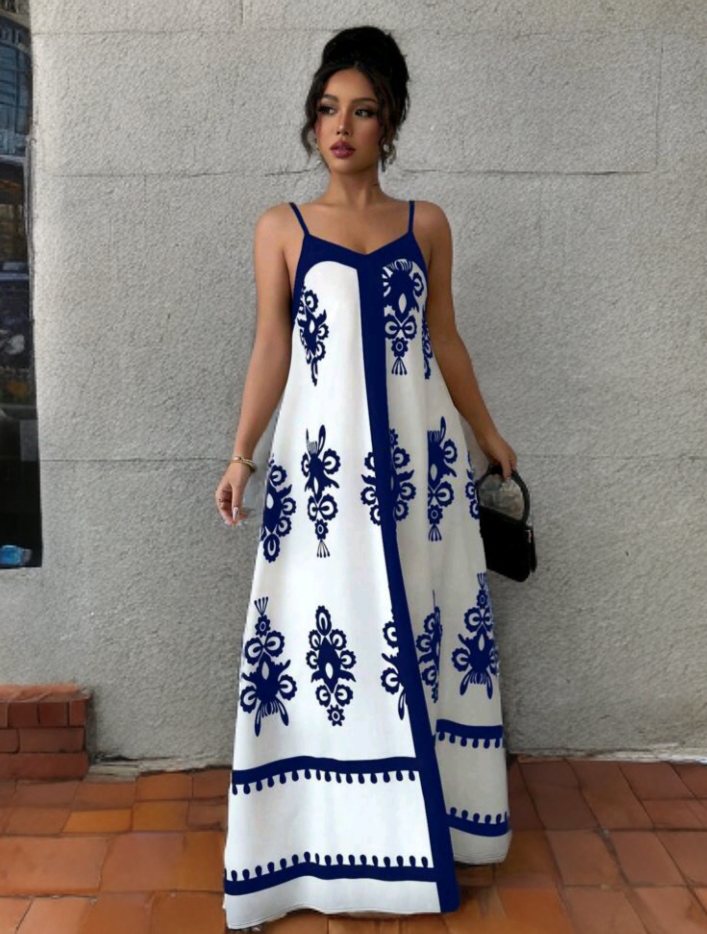 Sleeveless Loose-Fit Floral Print Maxi Dress