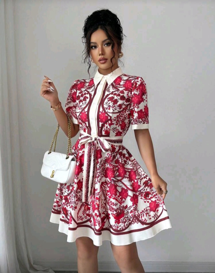 Floral Tie-Waist Dress